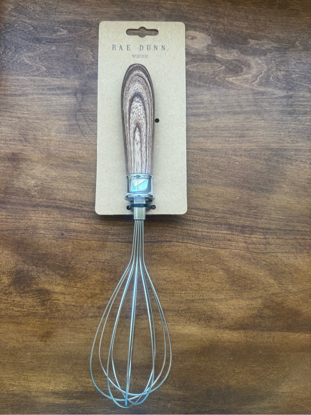 RAE DUNN Wood Handle Stainless Steel Whisk - Picture 3 of 3